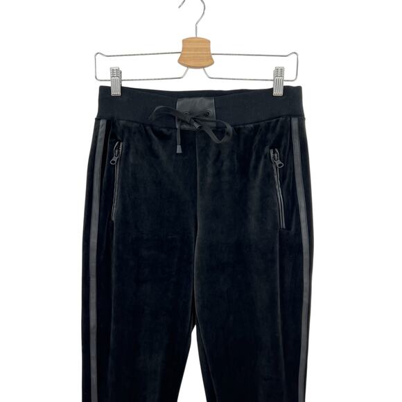 Blanc Noir Interpol Velvet Jogger Pants Velour‎ Faux Leather Black Size Small - Picture 3 of 11